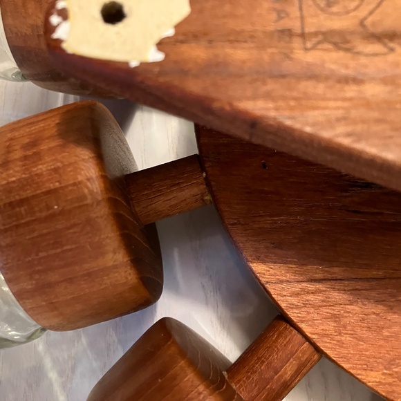 DIGSMED Danish Teak Spice Rack Wheel with 12 Glass Jars Midcentury Modern Kitche - Picture 6 of 8